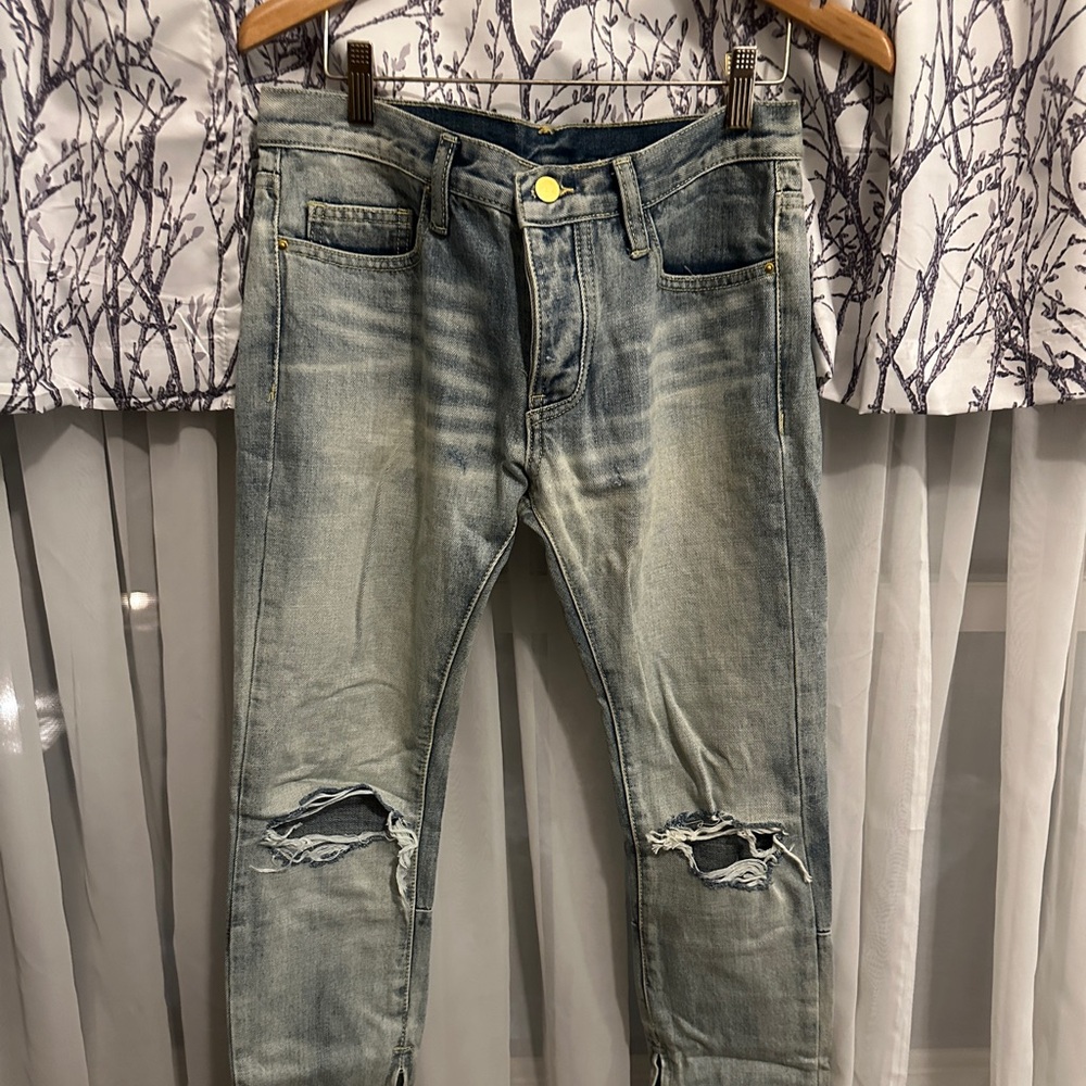 MNML Men’s Denim Jeans Ankle Zip